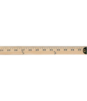 Wooden Yardstick 36" with Metal Reinforced Ends