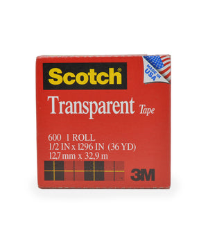 600 Clear Scotch Tape 1" Core (Multiple Sizes)
