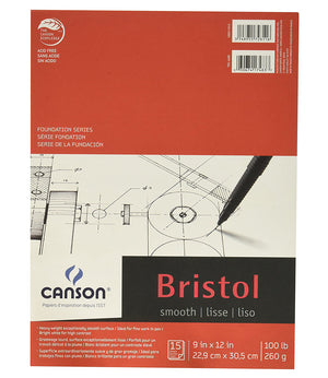 Canson Bristol Smooth Pad, 25 Sheet/Pad (Various Sizes)