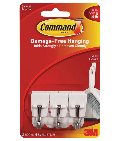 Command 17003-3ES Large Wire Hook, 5 lb Capacity, 3-Hook