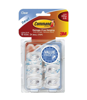 3M Clear Hooks & Strips (Various Sizes)