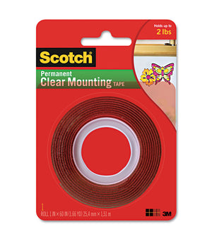 3M Clear Foam Tape, 1"x 60"