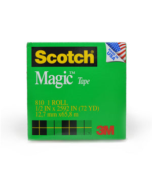 810 Magic Tape 1/2" Width, 72 Yards Length, 3" Core
