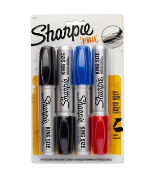 4 Color King Sized Marker Set-Chisel Point