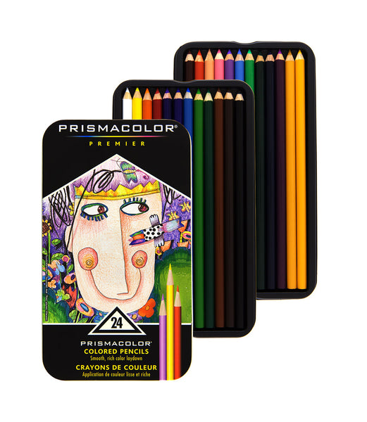 Basics Premium Colored Pencils, Soft Core, 24 Count, Pack of 1,  Multicolor