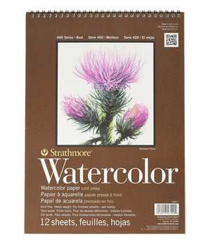 Strathmore 400 Series Spiral Bound Watercolor Pad, 18" x 24", 12 Sheets/Pad