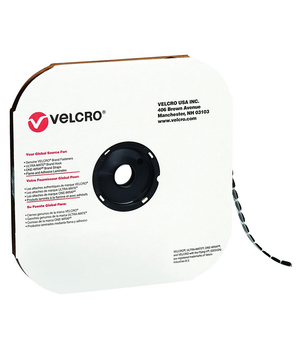 Velcro Round Dots, Black Hook (Hard) Roll (Multiple Sizes)