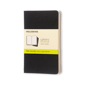 Pocket Moleskine Cahier Book - Set of 3, Large, Black Cover, 3 1/2" x 5 1/2" (Various Styles)