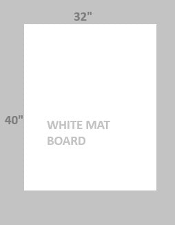 SUPER WHITE MAT BOARD, 32"X40", sold as one sheet