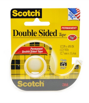 3M Double-Sided Permanent Tape with Dispenser 1/2"