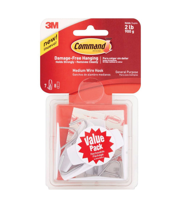 3M Command Strips 17002 Small Hooks with Command Adhesive 2 Pack