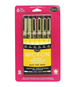 Sakura Micron Pen Set (Various Sizes & Colors)