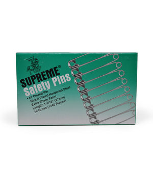 Supreme Safety Pins Nickel Plated Closed 1440 Per Box 1 1/16"