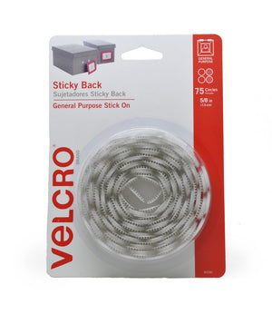 Velcro Brand Hook & Loop Round Coins in White, Pack of 75 Each