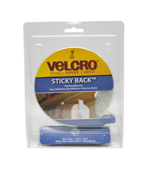 Velcro Brand Hook & Loop Strip Pack in White 5 Feet