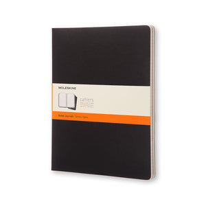 Moleskine Cahier Book (Set of 3), XXLarge, Black Cover, 8 1/2" x 11" (Various Styles)