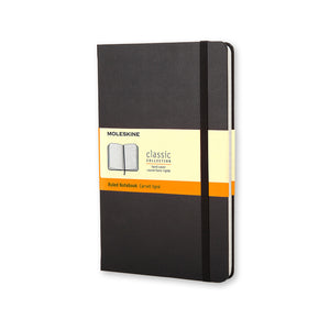 Large Moleskine Notebook, 5" x 8 1/4", Black Cover (Various Styles)