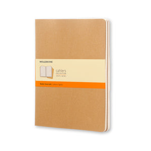 Moleskine Cahier Book - Set of 3, Extra Large, Kraft Brown Cover, 9 1/2" x 9" (Various Styles)